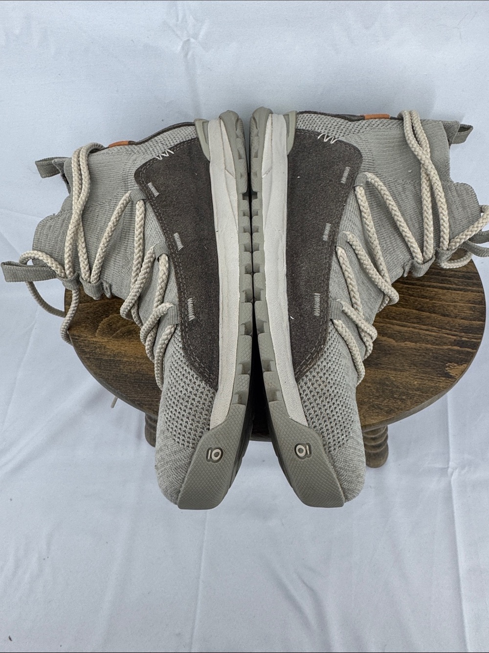 Oboz Womens Lena Mid Athletic Boots, Light Gray Knit, sz 8.5 - Picture 11 of 14